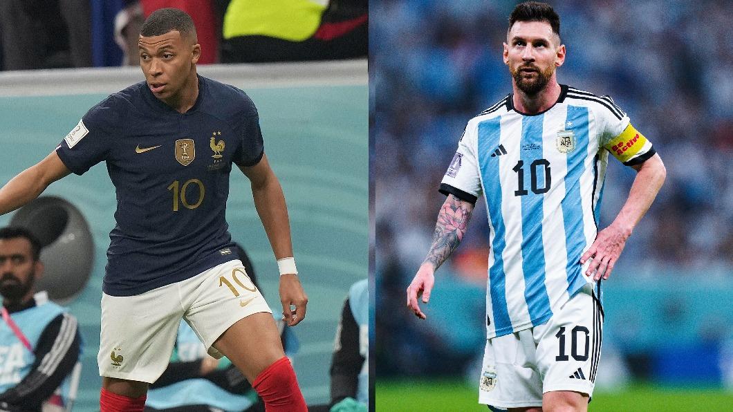 卡達世界盃決賽確定由法國對上阿根廷，讓眾多球迷十分期待雙方王牌球員「姆巴佩對梅西」的爭鬥。（圖／達志影像美聯社）