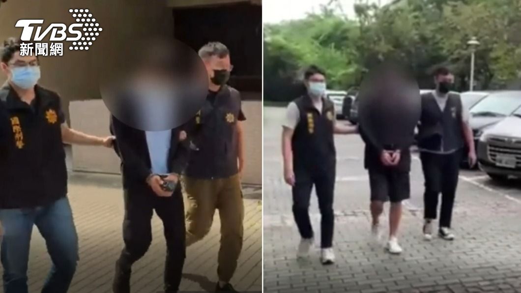 警方逮捕2名涉嫌跨國運毒的周男（左）、林男。（圖／TVBS）