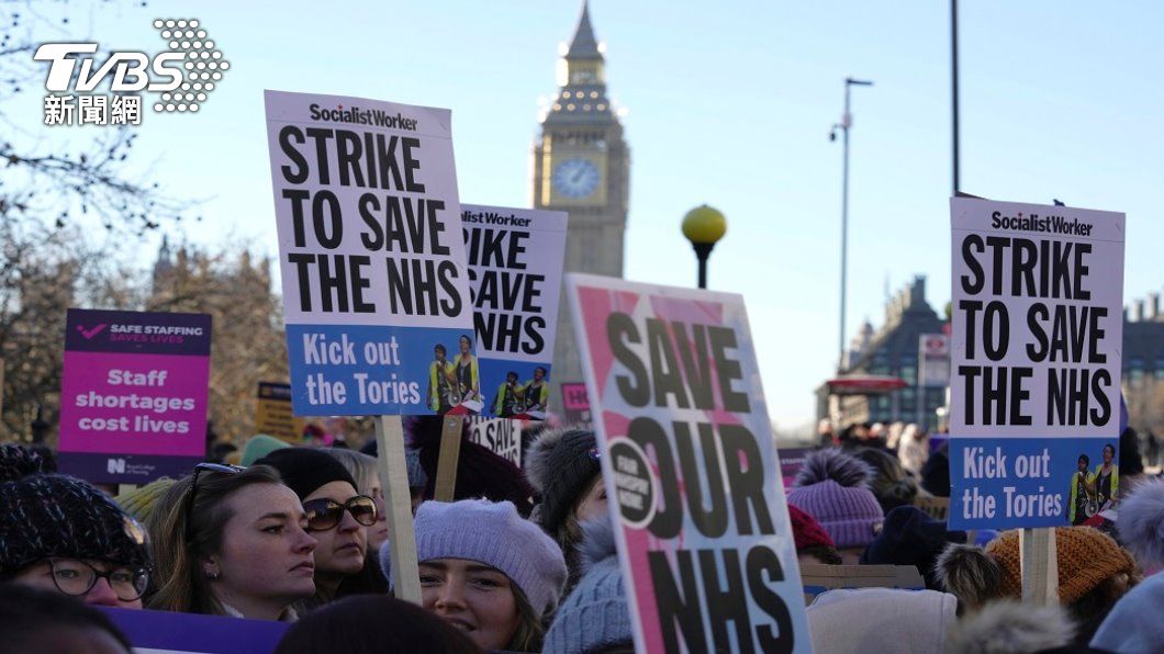 英國護士大罷工。（照片來源：AP）