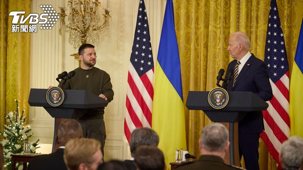 烏克蘭總統與美國總統會談。（圖／達志影像美聯社）