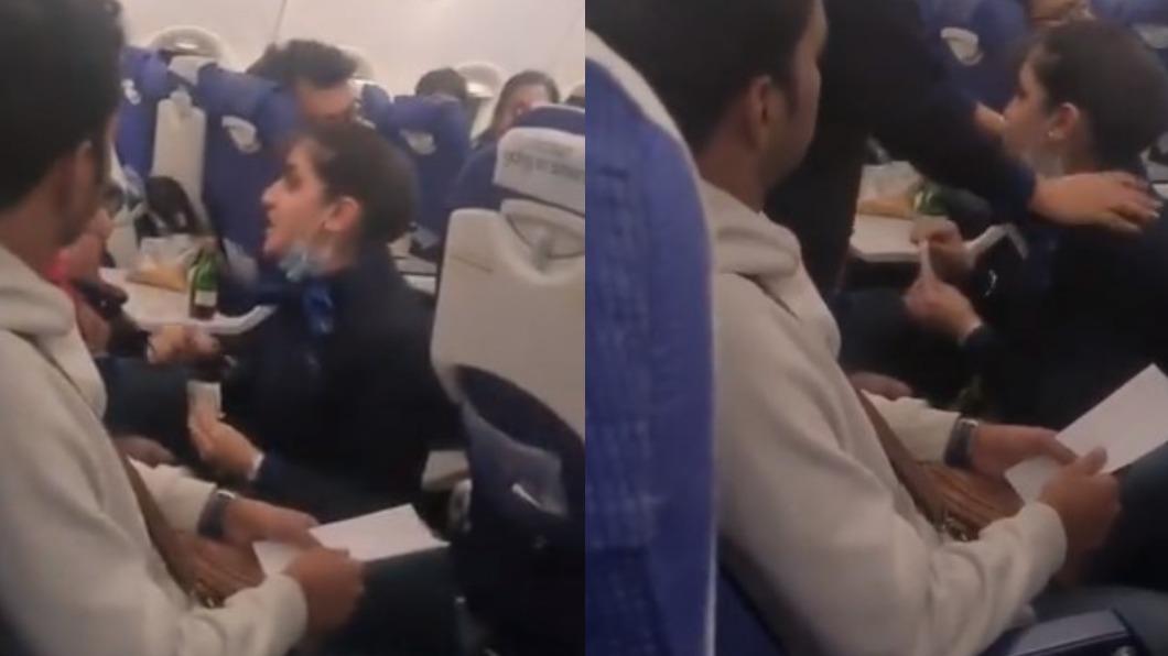 網上近期流傳一段空姐情緒失控怒罵乘客的影片。（圖／翻攝自@imvivekgupta Twitter）