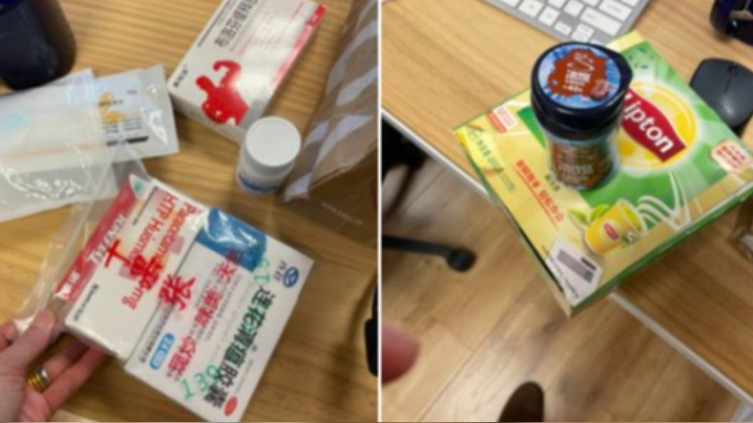 外媒記者自曝她擔心捐贈的藥品被「攔截」，改用茶包外盒裝。（圖／翻攝自 anouk eigenraam 推特 @askimono）