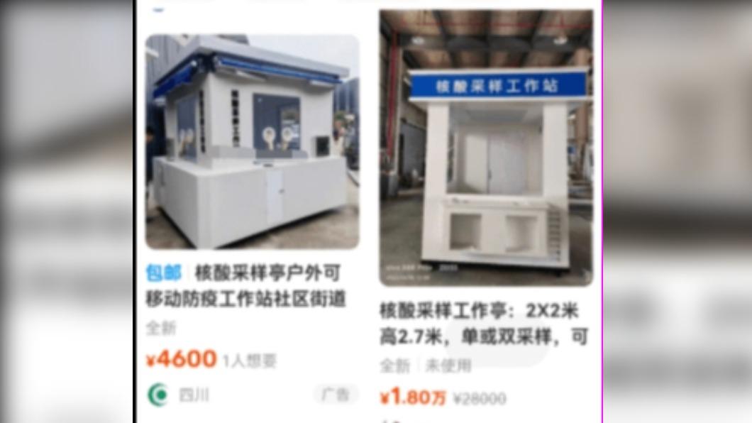 中國二手交易平台上，出現賣家出售閒置的核酸檢測亭。（圖／翻攝自《搜狐新聞》）