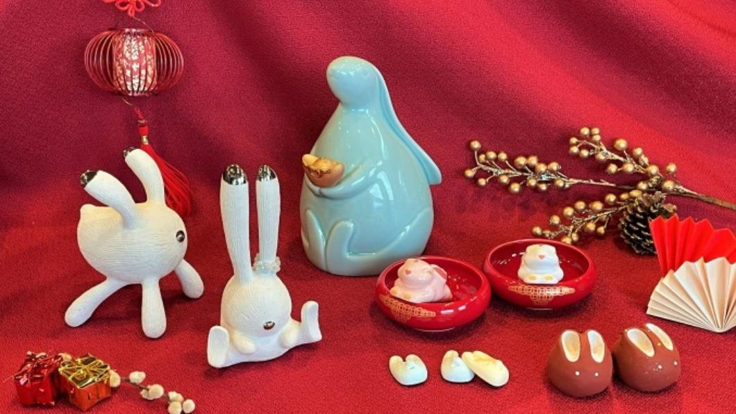 鶯歌陶博館展售多項兔年陶瓷新品。（圖／鶯歌陶博館提供）