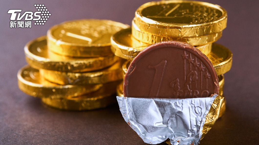 過年常見的金幣造型巧克力。（示意圖／shutterstock達志影像）