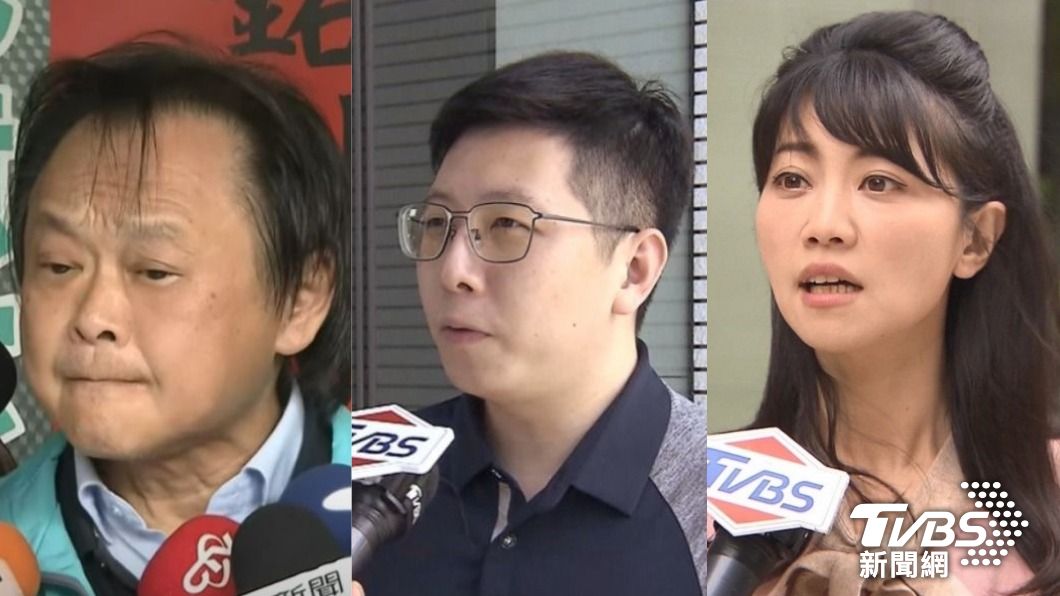 台北市議員王世堅（左起）、民進黨前桃園市議員王浩宇、民進黨立委高嘉瑜。（圖／TVBS資料畫面）