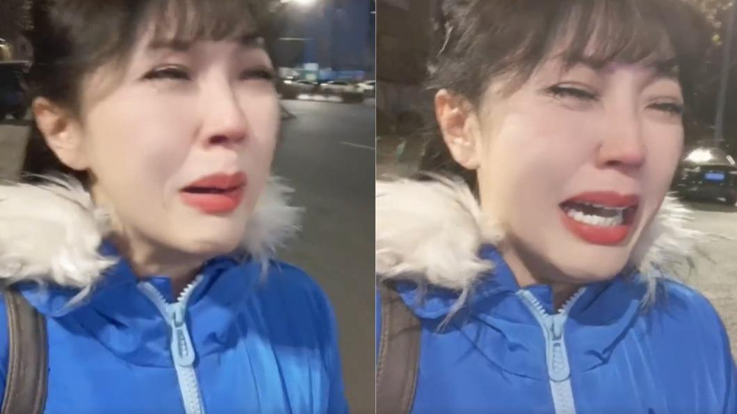 劉樂妍全程哭到最後。（圖／翻攝自微博）