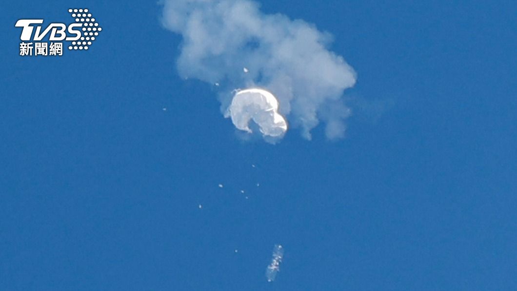 中國大陸高空氣球被美軍擊落。（圖／達志影像路透社）