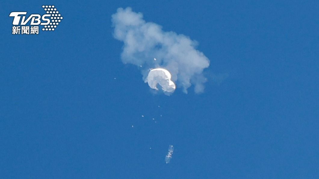 中國的偵察氣球遭美軍擊落。（圖／達志影像路透社）