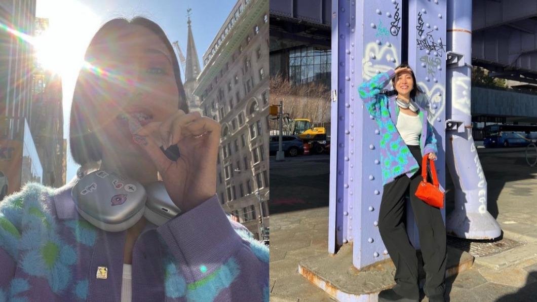 阿梅Melinda挺著孕肚赴美國紐約參加時裝周。（圖／翻攝Melinda Wang instagram）