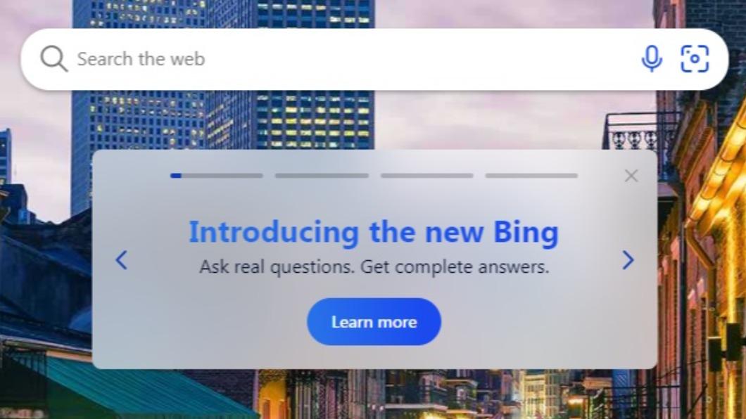 微軟宣布放寬Bing每日問答次數至60次。（圖／翻攝自Bing）