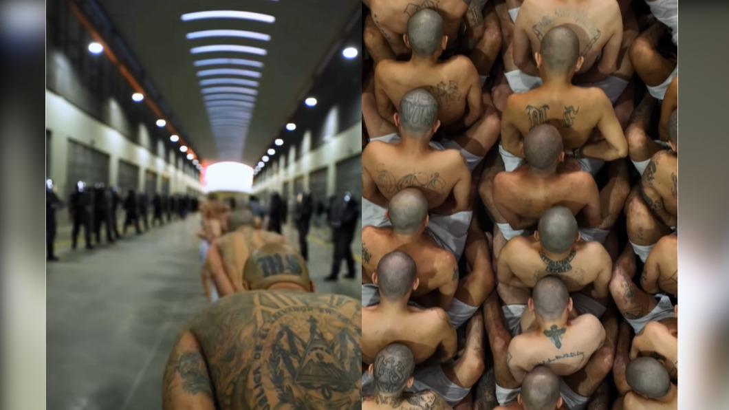 薩爾瓦多最大監獄迎來首批囚犯，入監過程猶如電影場景。（圖／翻攝自布格磊總統粉專）