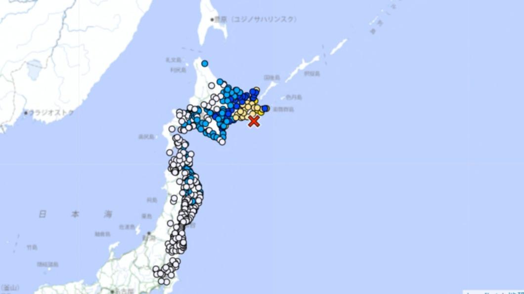 北海道規模6.1地震。(圖/ 翻攝 日本氣象廳 官網)