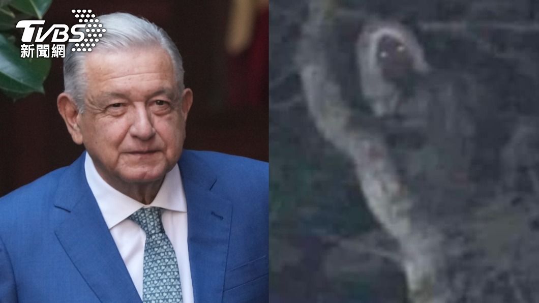 墨西哥總統奧夫拉多爾稱，有人拍到馬雅神話中的惡作劇精靈「alux 」。（圖／達志影像美聯社，圖右／翻攝自 推特@lopezobrador_）