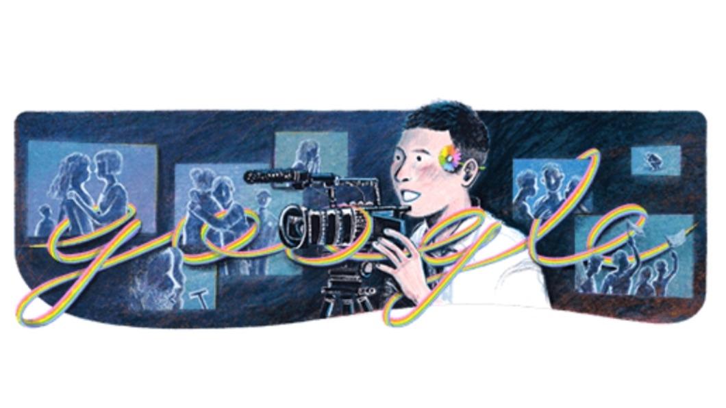 今日Google首頁徽標以陳俊志手握攝影機為圖。（圖／翻攝自Google）