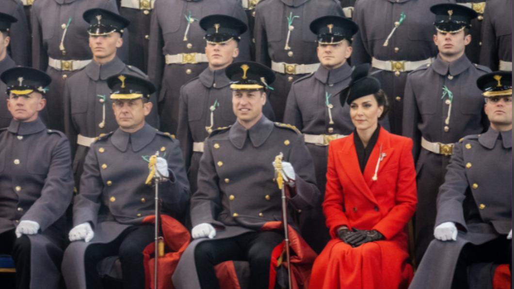 威廉王子、凱特王妃昨出席聖大衛日閱兵遊行。（圖／翻攝自@KensingtonRoyal推特）