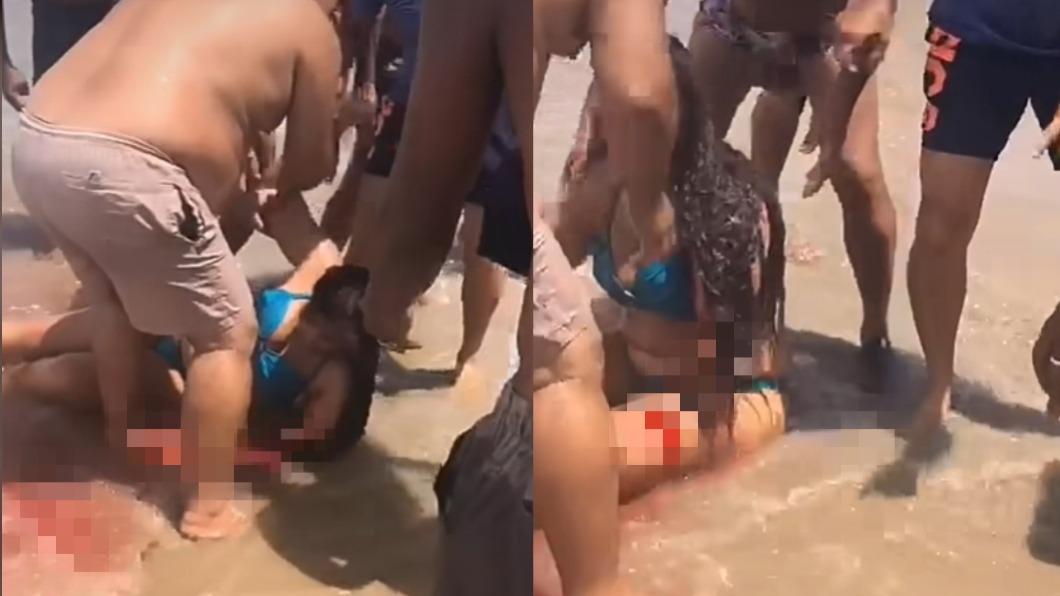 巴西皮達德海灘接連發生鯊魚攻擊，圖上是一名15歲青少女卡蘭。（圖／翻攝自推特影音）