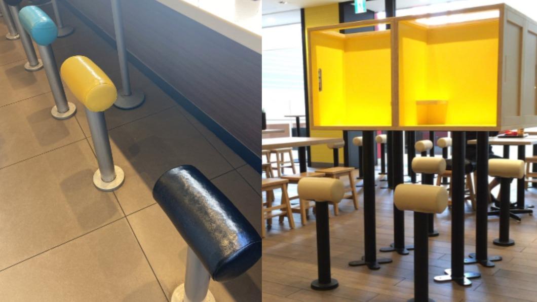 日本網友分享麥當勞座椅引發話題。（圖／翻攝自推特＠P9rAw、cbzilow）