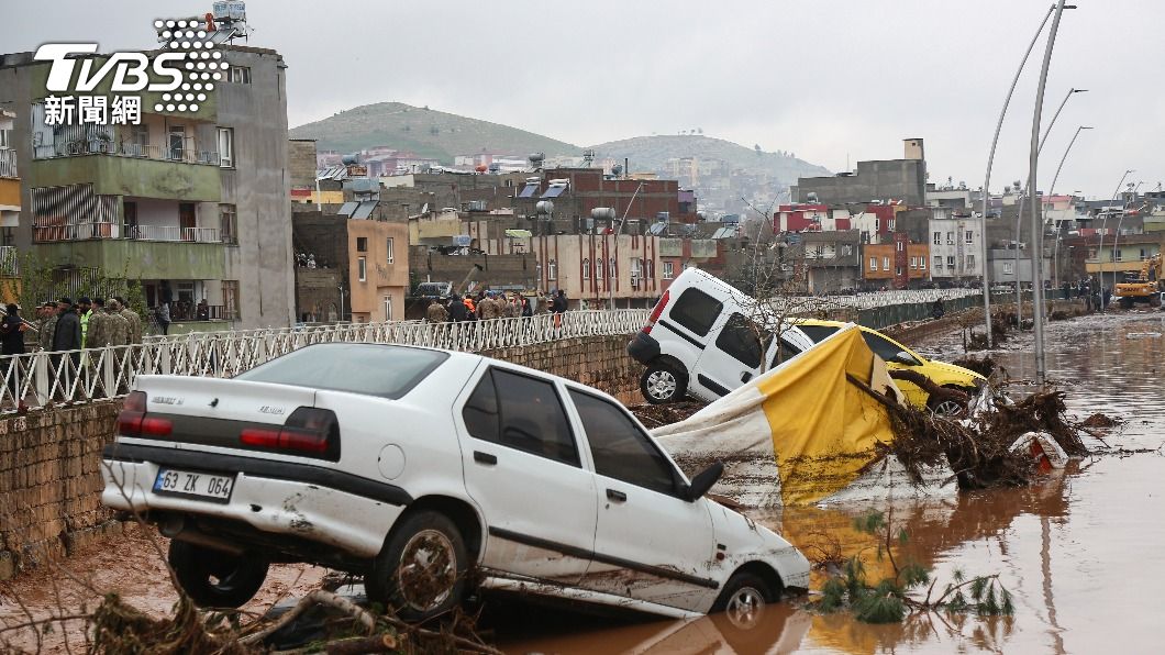 土耳其東南部因暴雨淹水。（圖／達志影像美聯社）
