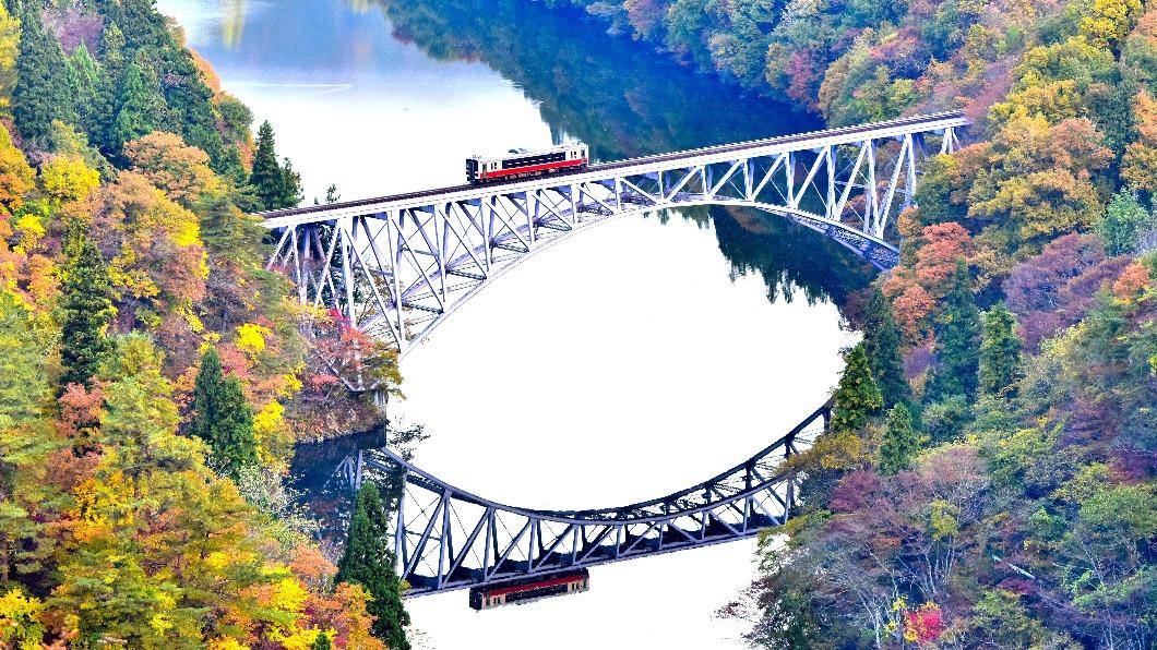 世界最浪漫鐵道只見線的景緻。(圖/ 元本旅遊.蘇昭旭 提供)