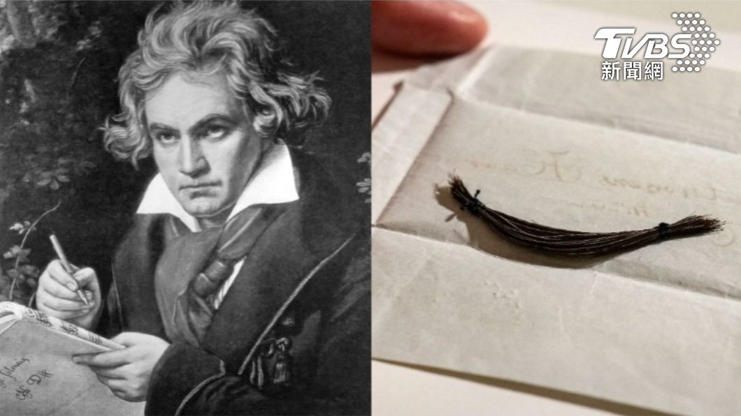 科學家分析貝多芬頭髮，發現可能死因。（圖／shutterstock 達志影像（左）、達志影像美聯社（右））