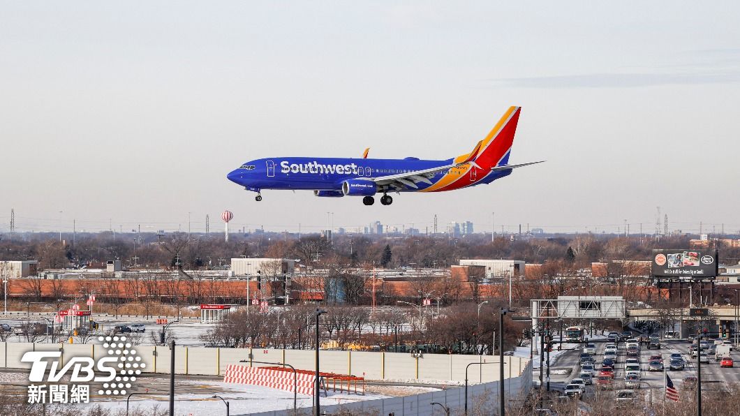 美國西南航空一架準備降落芝加哥的客機。（資料照／達志影像路透社）