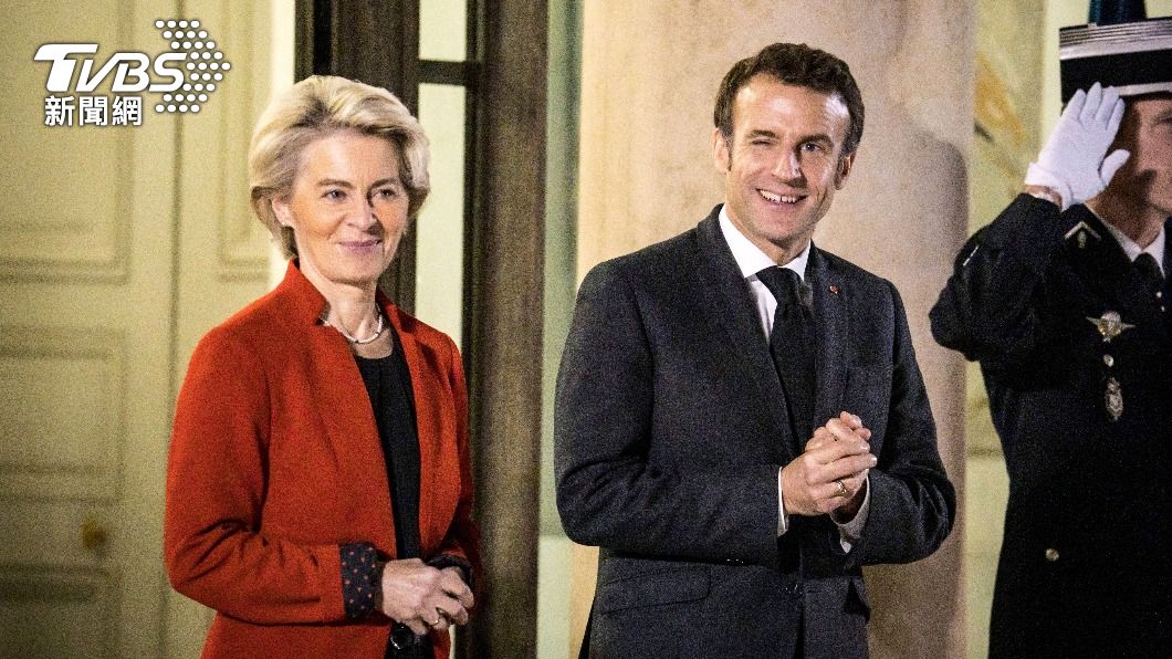 法國總統馬克洪將與歐盟執委會主席范德賴恩一同訪中。（圖／達志影像美聯社）