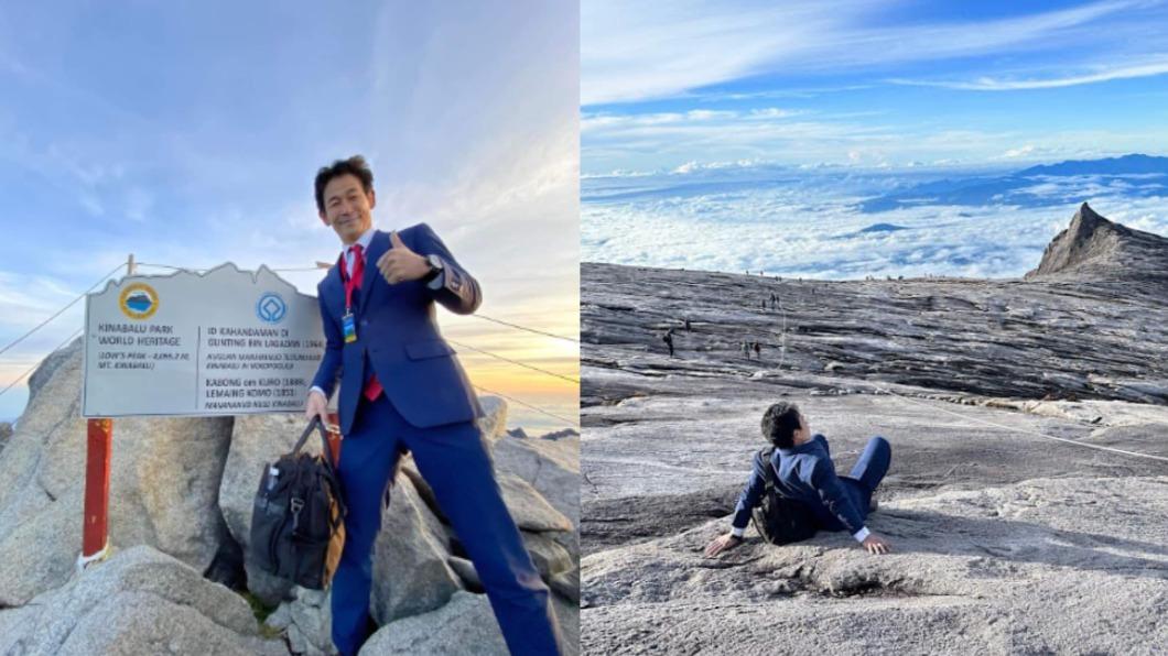 日本訂製西裝公司老闆穿自家產品登上4千公尺高山。（圖／翻攝自Nobutaka Sada Facebook）