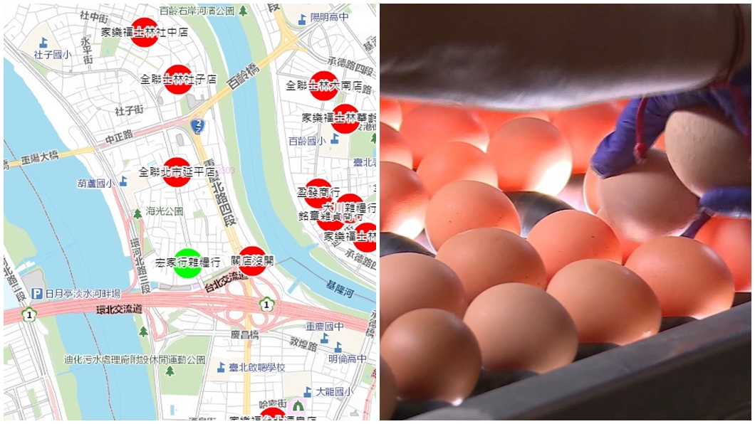 「蛋蛋前線」地圖。（圖／翻攝蛋蛋前線支援地圖網站、TVBS資料畫面）