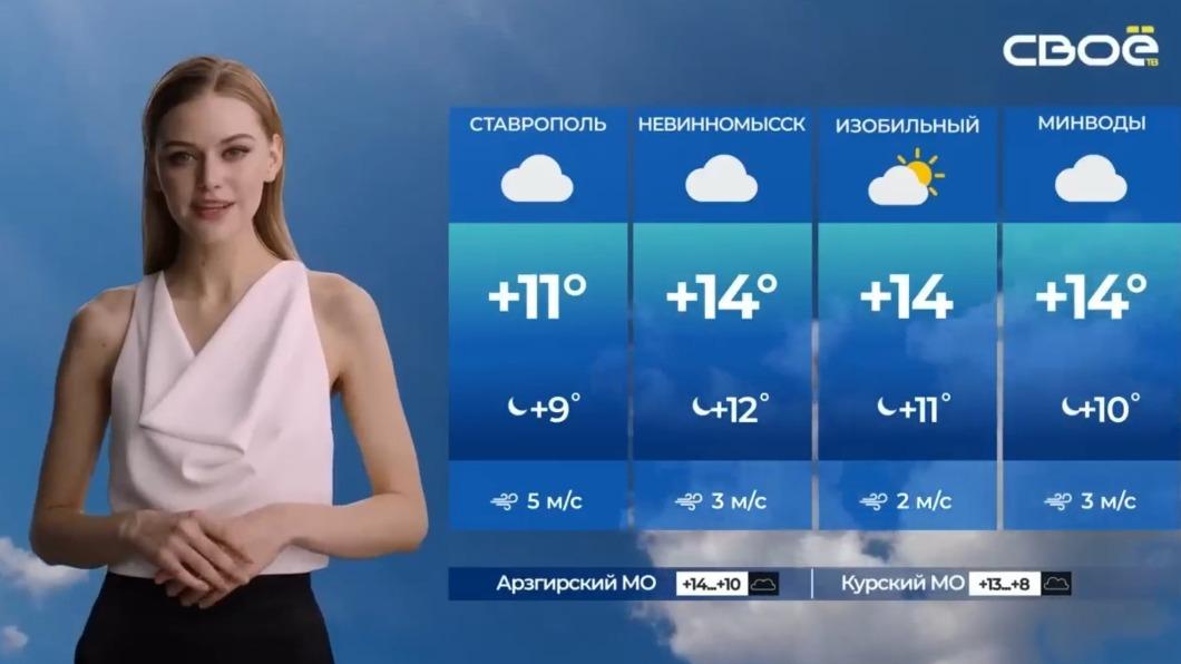 俄羅斯地方電視台《Svoye TV》推出AI氣象主播土嫚諾娃（Snezhana Tumanova）。（圖／翻攝自 YT）