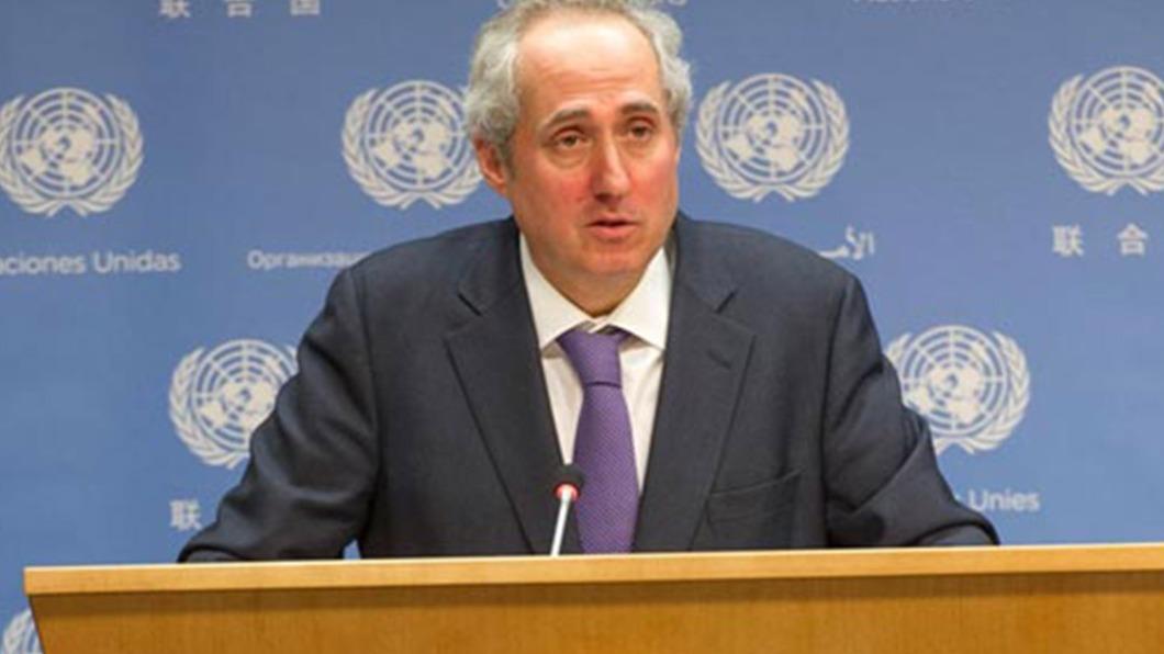 聯合國（UN）秘書長發言人杜加里克（Stephane Dujarric）被記者問到變臉。（圖／翻攝自《聯合國》）