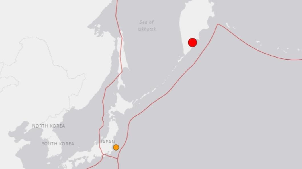 俄羅斯東部沿海發生規模6.5地震。(圖／翻攝美國USGS)