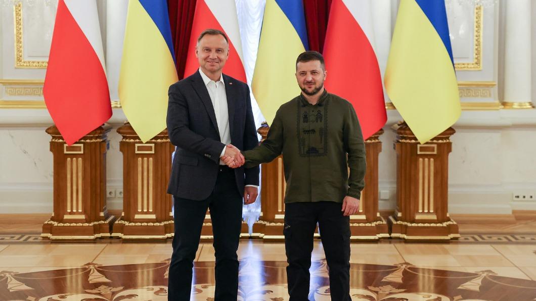 波蘭總統杜達（左）2022年訪問基輔，與澤倫斯基進行會談。（圖／翻攝自波蘭總統府）