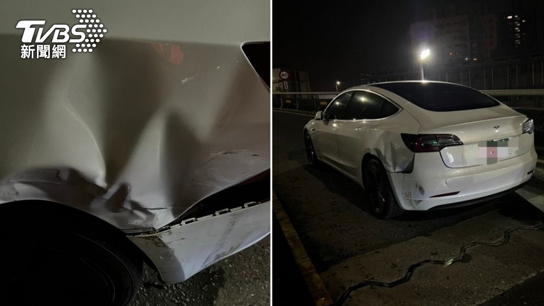 Uber遭休旅車追撞，進而爆發街頭亂鬥。（圖／TVBS）