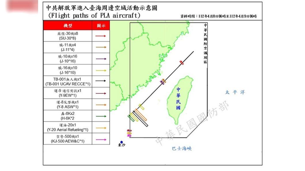 中共在台海周邊進行軍演。（圖／國防部提供）