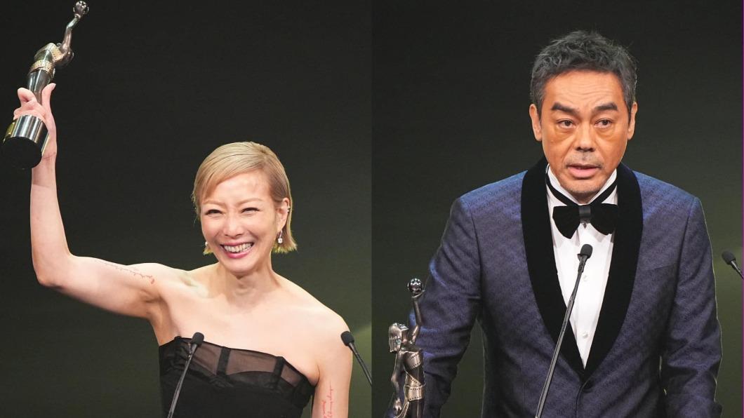 劉青雲、鄭秀文成為第41屆「香港電影金像獎」影帝、影后。（圖／香港電影金像獎臉書）