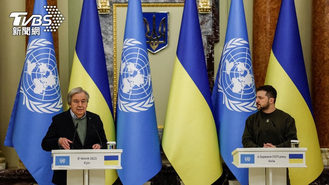 聯合國秘書長3月曾訪問烏克蘭。（圖／達志影像路透社）