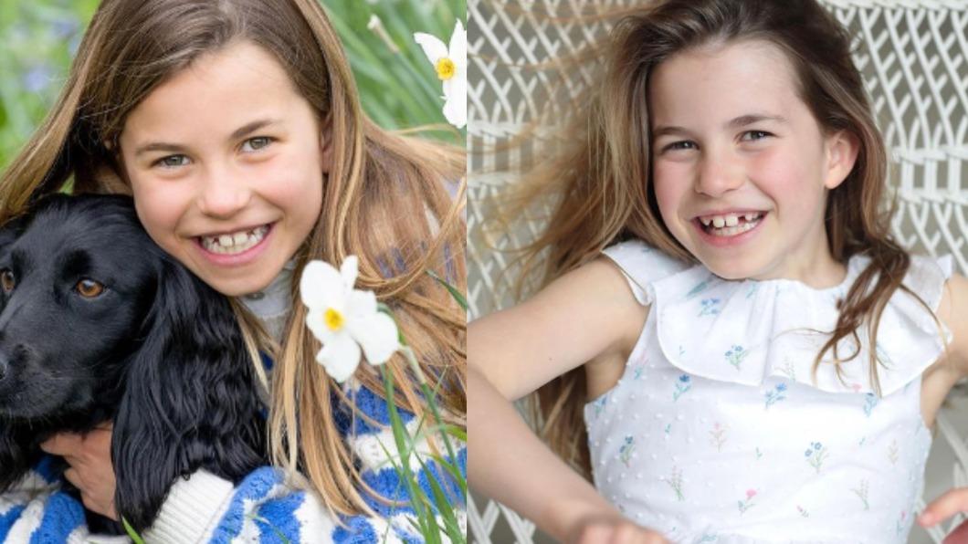 夏綠蒂公主8歲最新照片公開，分別由專業攝影師與凱特王妃掌鏡。（圖／翻攝自princeandprincessofwales IG）