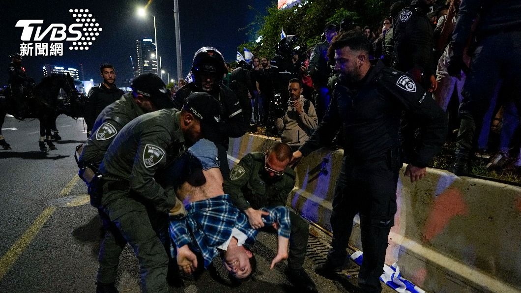 以色列反司法改革抗議持續至第18週。（圖／達志影像美聯社）