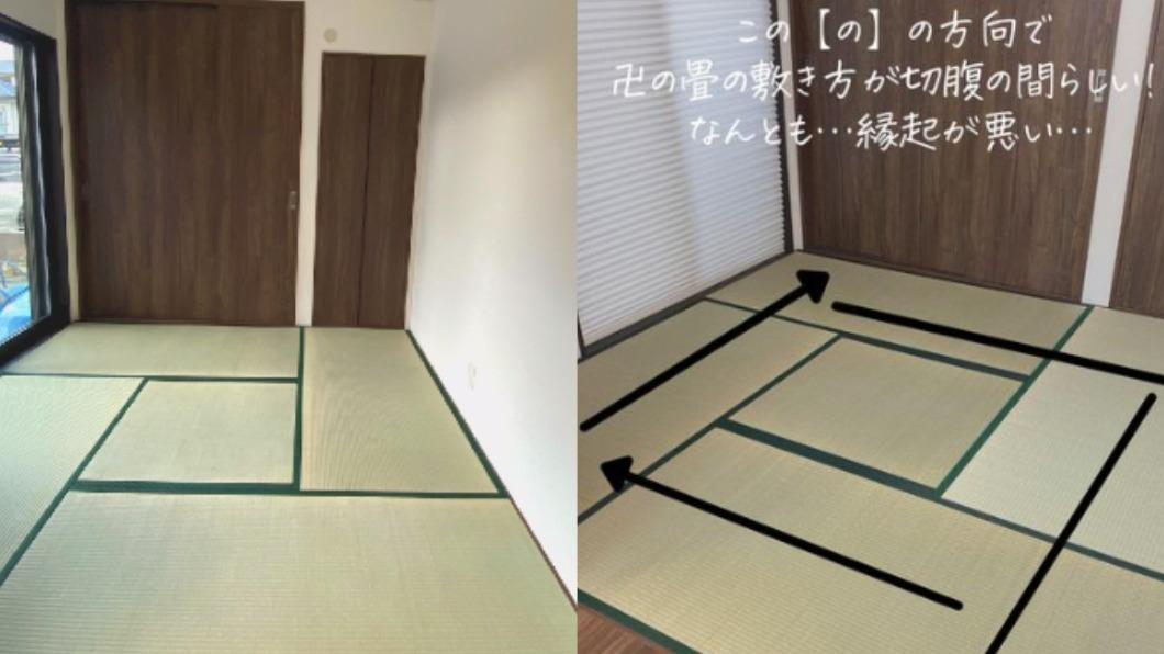 網友新居的和室，榻榻米鋪法與「切腹之間」相同。（圖／翻攝自oharu_hoooome IG）