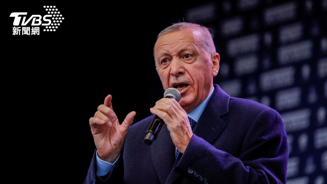 土耳其總統埃爾多安在伊斯坦布爾舉行選舉集會。（圖／達志影像路透社）