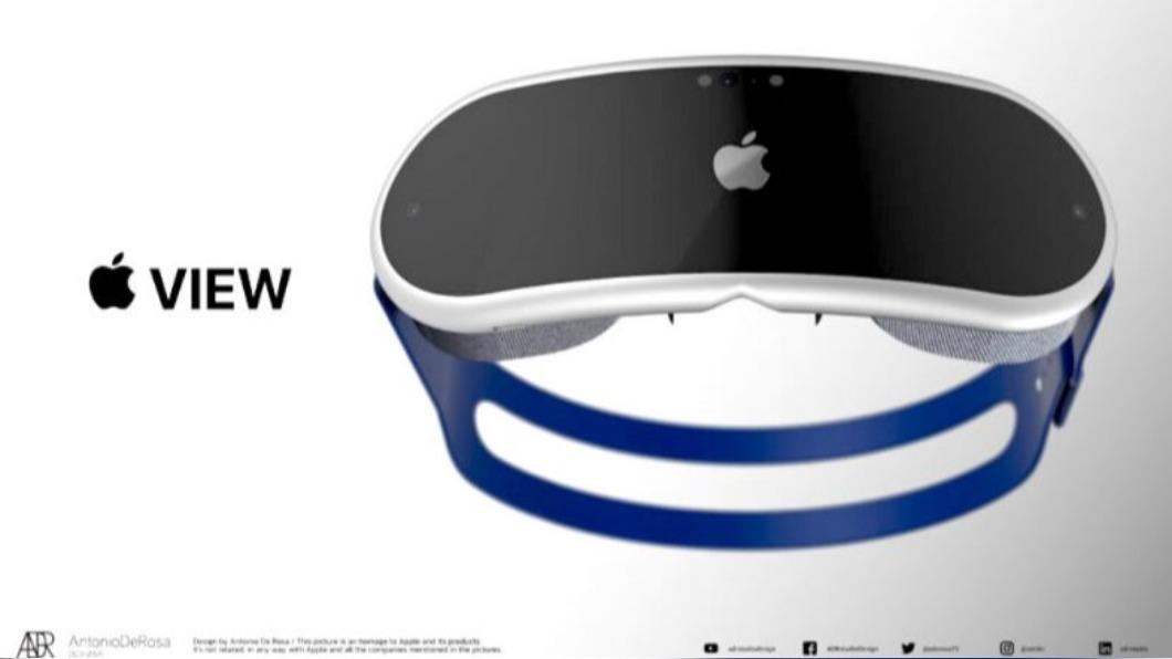 網傳蘋果首款MR頭戴裝置的外型會類似滑雪防護鏡。（圖／翻攝自 MacTrast 推特 @MacTrast）