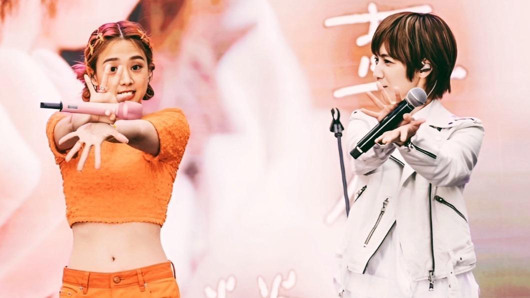 鬼鬼（左）為魏嘉瑩生日音樂會站台，更教她跳花朵舞。（圖／相映國際提供）