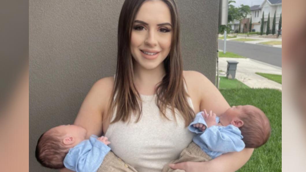 瑪德琳（Madeline Kaklikos）雙子宮同時懷孕，奇蹟產下雙胞胎。（圖／翻攝自《地鐵報》）