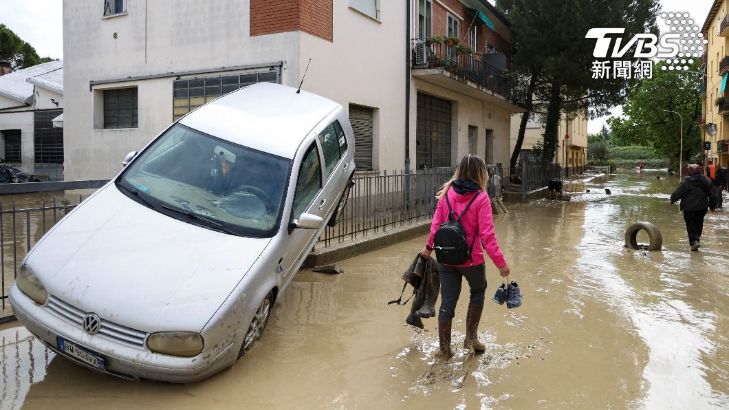 義大利北部洪水災情慘重。（圖／達志影像路透社）