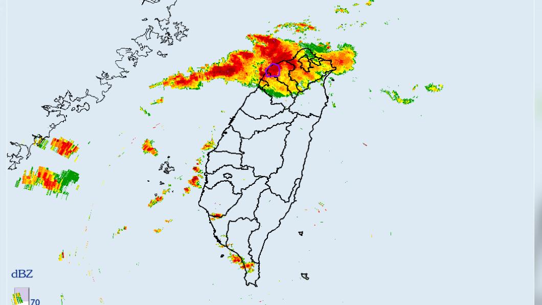 氣象局對桃園新竹發布大雷雨訊息。（圖／氣象局）