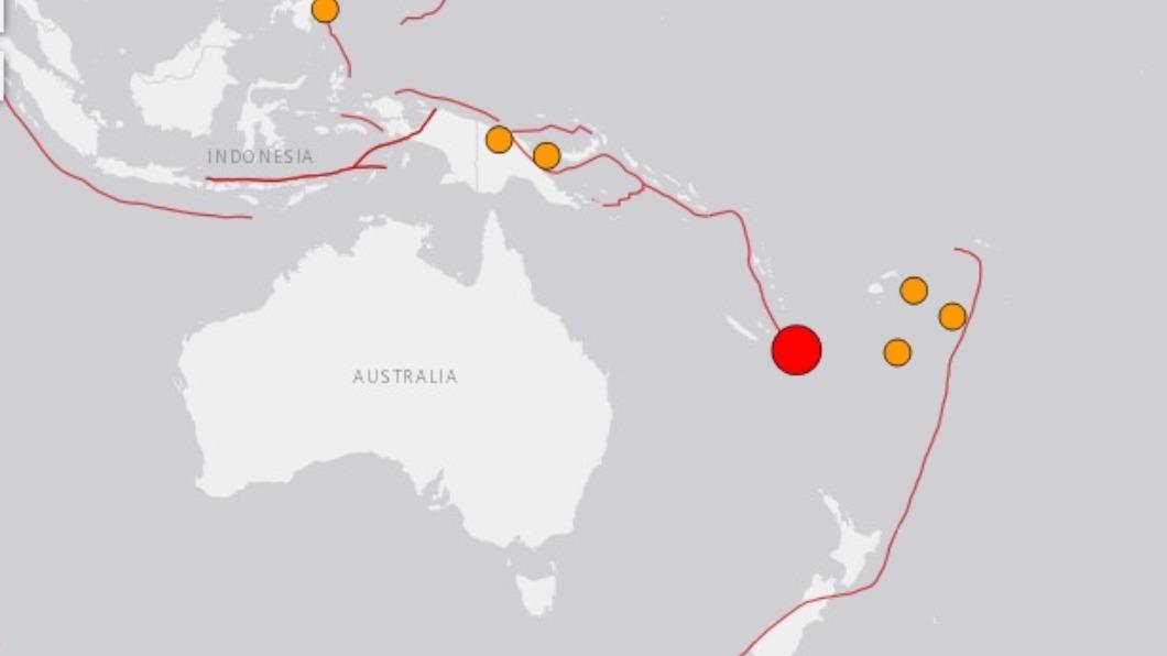 羅雅提群島發生規模7.7地震。（圖／翻攝自USGS）