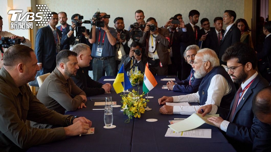 澤倫斯基G7峰會見英國首相印度總理。（圖／達志影像美聯社）