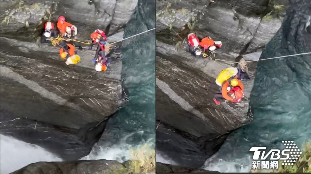 飛龍瀑布其中5人獲救。（圖／TVBS）