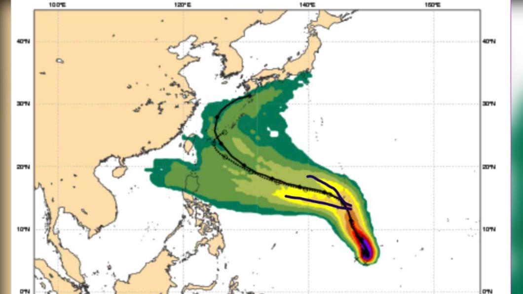 第二號颱風預報路徑。（圖／翻攝賈新興臉書）